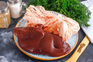 Печень в жировой сетке