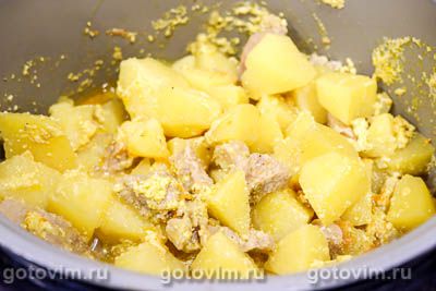 Свинина с картофелем, тушённая в сливках в мультиварке Свинина с картофелем, тушённая в сливках в мультиварке