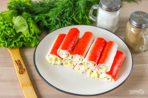 Фаршированные крабовые палочки Фаршированные крабовые палочки