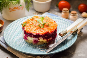 Овощной слоеный салат с майонезом Овощной слоеный салат с майонезом