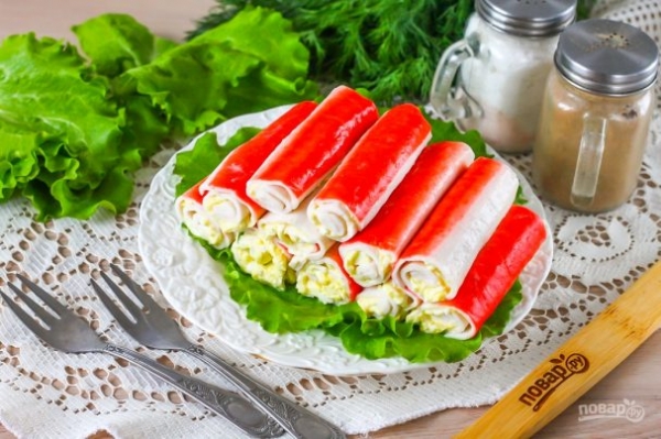 Фаршированные крабовые палочки Фаршированные крабовые палочки