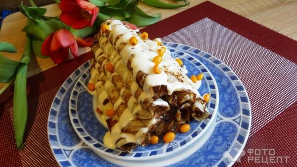 Рецепт: Блины на Масленицу - Блины на Масленицу должны радовать глаз!