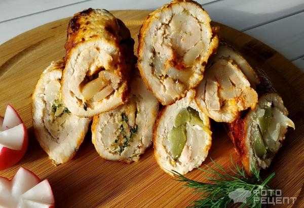 Рецепт: Крученики или мясные пальчики - с разными начинками Рецепт: Крученики или мясные пальчики - с разными начинками