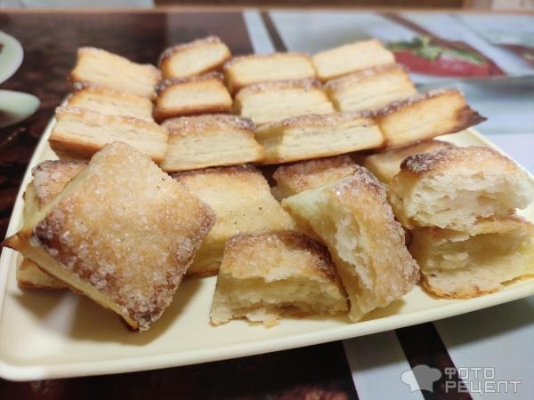 Рецепт: Печенье с творогом - Слоистое. Рецепт: Печенье с творогом - Слоистое.