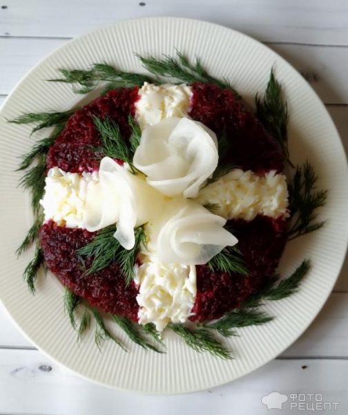 Рецепт: Салат "Генеральский" - в праздничном оформлении Рецепт: Салат "Генеральский" - в праздничном оформлении