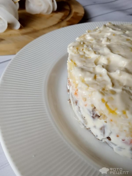 Рецепт: Салат "Генеральский" - в праздничном оформлении Рецепт: Салат "Генеральский" - в праздничном оформлении