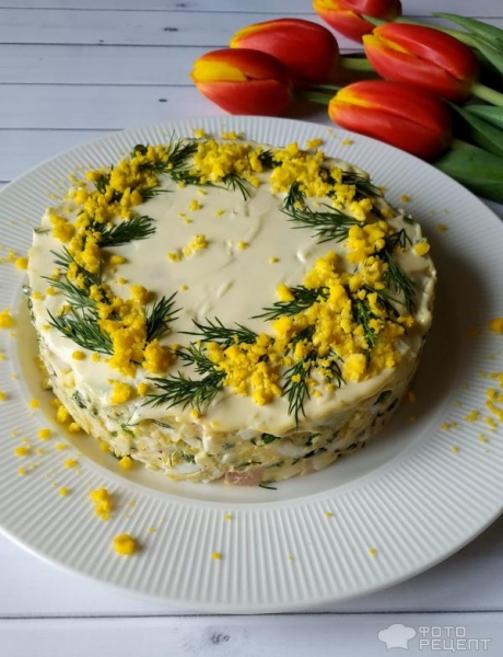 Рецепт: Салат из весенних овощей - ветчиной и запахом весны. Рецепт: Салат из весенних овощей - ветчиной и запахом весны.