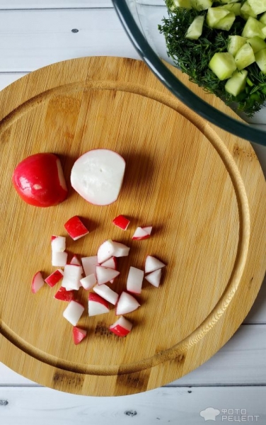 Рецепт: Салат из весенних овощей - ветчиной и запахом весны. Рецепт: Салат из весенних овощей - ветчиной и запахом весны.