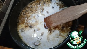 Сибас с белым вином и грибами Сибас с белым вином и грибами