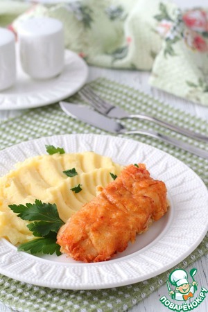 Треска в яично-сырной панировке Треска в яично-сырной панировке