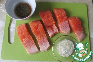 Запеченный лосось в соусе унаги