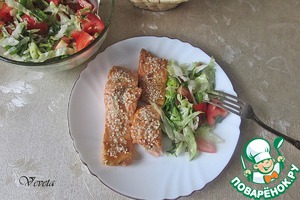 Запеченный лосось в соусе унаги