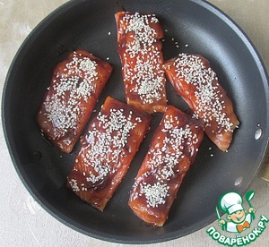 Запеченный лосось в соусе унаги