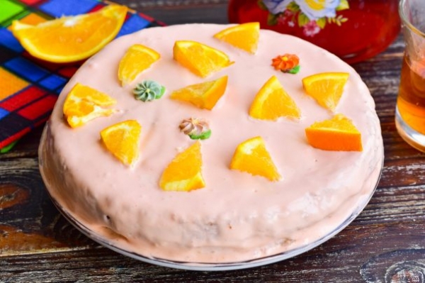 Шоколадный торт с апельсиновым кремом