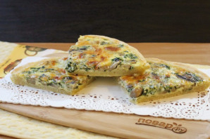 Киш с грибами и шпинатом Киш с грибами и шпинатом