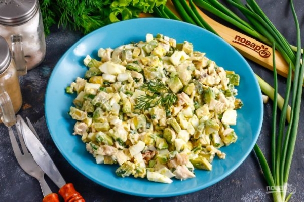 Салат из авокадо с курицей Салат из авокадо с курицей