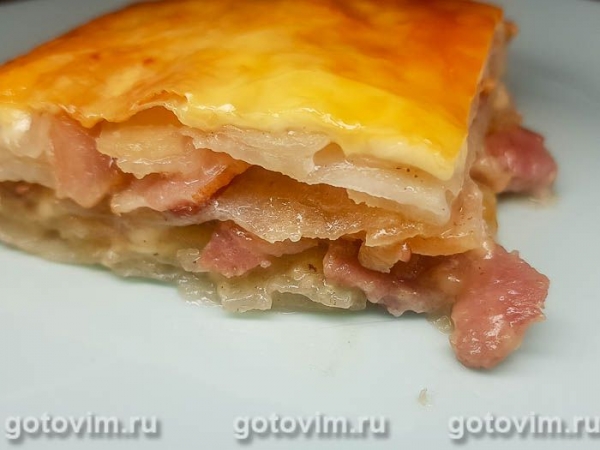 Гратен из картофеля с беконом и сыром Гратен из картофеля с беконом и сыром