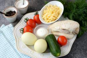 Салат "Нежный" с курицей Салат "Нежный" с курицей