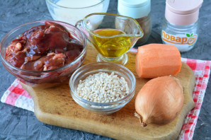 Перловка с куриной печенью Перловка с куриной печенью