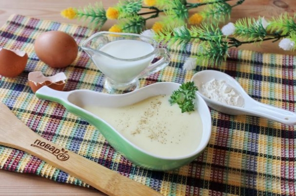 Белый соус с яйцом Белый соус с яйцом