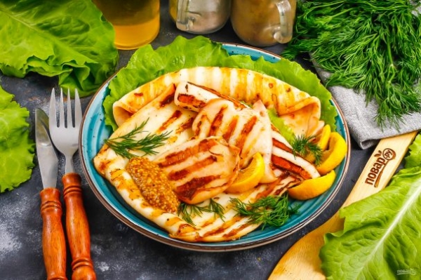 Кальмары на гриле от Джейми Оливера Кальмары на гриле от Джейми Оливера