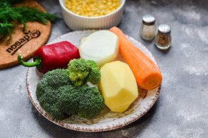 Суп с брокколи и кукурузой Суп с брокколи и кукурузой