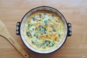 Киш с грибами и шпинатом Киш с грибами и шпинатом