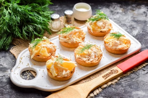 Тарталетки с курицей и апельсином Тарталетки с курицей и апельсином