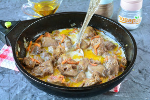 Перловка с куриной печенью Перловка с куриной печенью