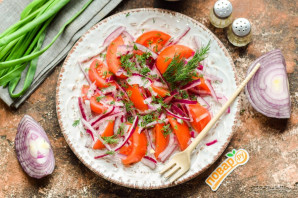 Закуска из помидоров и лука к шашлыку Закуска из помидоров и лука к шашлыку
