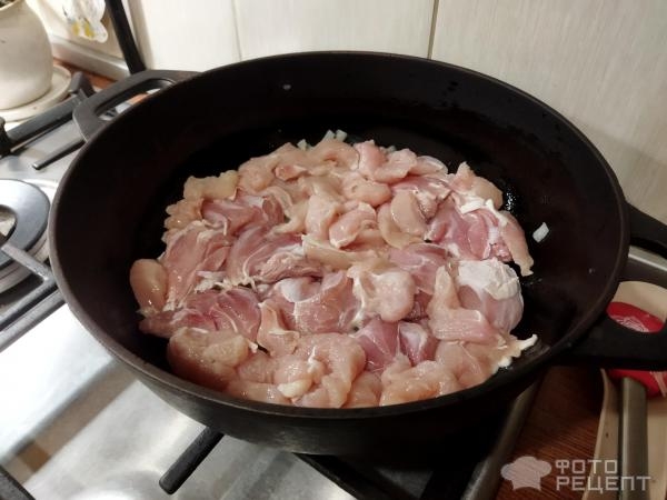 Рецепт: Курица карри с овощами - кабачками и ананасами Рецепт: Курица карри с овощами - кабачками и ананасами