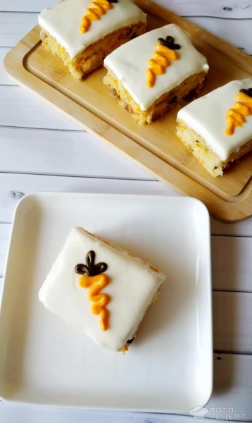 Рецепт: Морковное пирожное - с творожным кремом. Готовимся к Пасхе. Рецепт: Морковное пирожное - с творожным кремом. Готовимся к Пасхе.