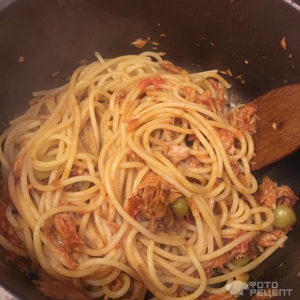 Рецепт: Паста с тунцом - в томатном соусе Рецепт: Паста с тунцом - в томатном соусе