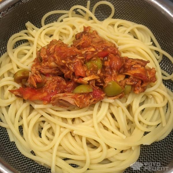 Рецепт: Паста с тунцом - в томатном соусе Рецепт: Паста с тунцом - в томатном соусе