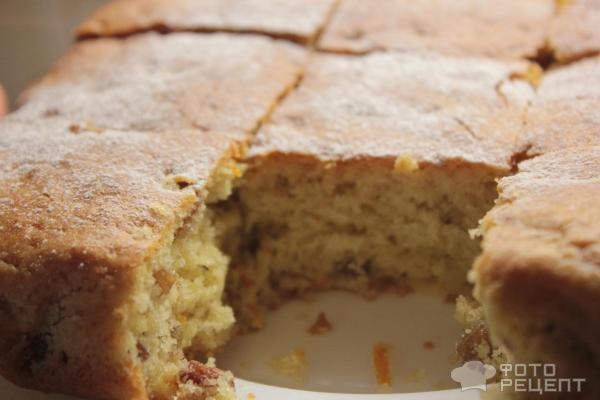 Рецепт: Постный пирог с апельсинами - И изюмом Рецепт: Постный пирог с апельсинами - И изюмом