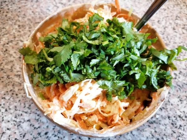 Рецепт: Салат из зеленой редьки - Простой Рецепт: Салат из зеленой редьки - Простой