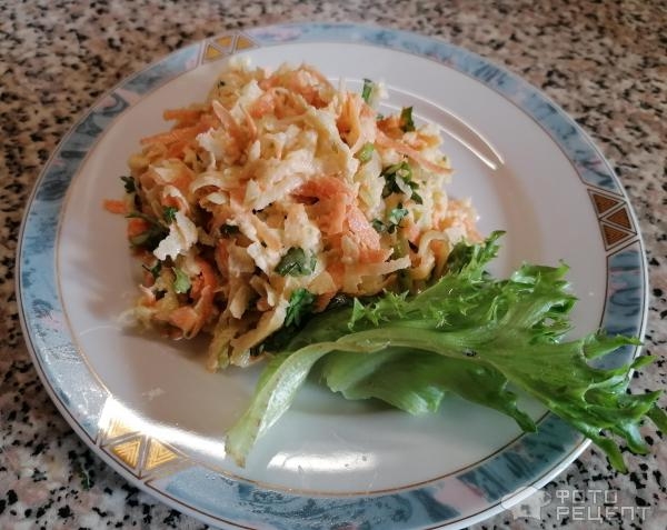 Рецепт: Салат из зеленой редьки - Простой Рецепт: Салат из зеленой редьки - Простой