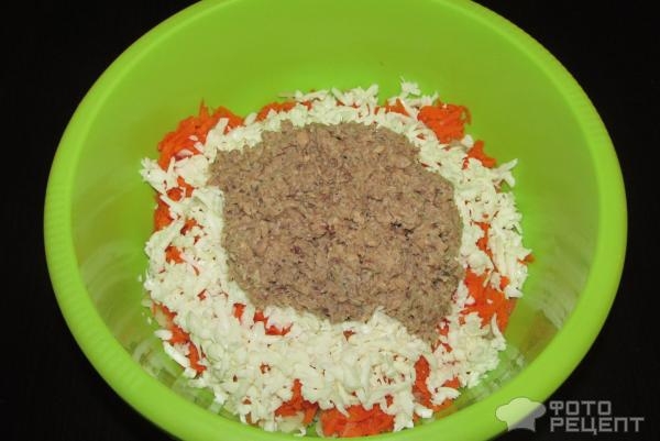 Рецепт: Салат в стиле "Мимоза" - на скорую руку Рецепт: Салат в стиле "Мимоза" - на скорую руку