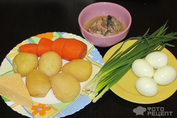 Рецепт: Салат в стиле "Мимоза" - на скорую руку Рецепт: Салат в стиле "Мимоза" - на скорую руку