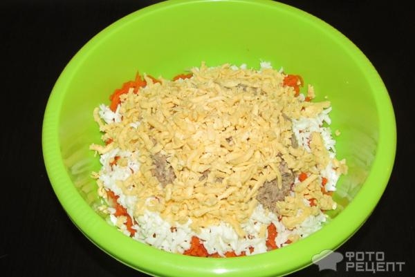 Рецепт: Салат в стиле "Мимоза" - на скорую руку Рецепт: Салат в стиле "Мимоза" - на скорую руку