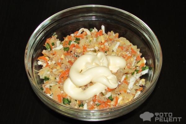 Рецепт: Салат в стиле "Мимоза" - на скорую руку Рецепт: Салат в стиле "Мимоза" - на скорую руку