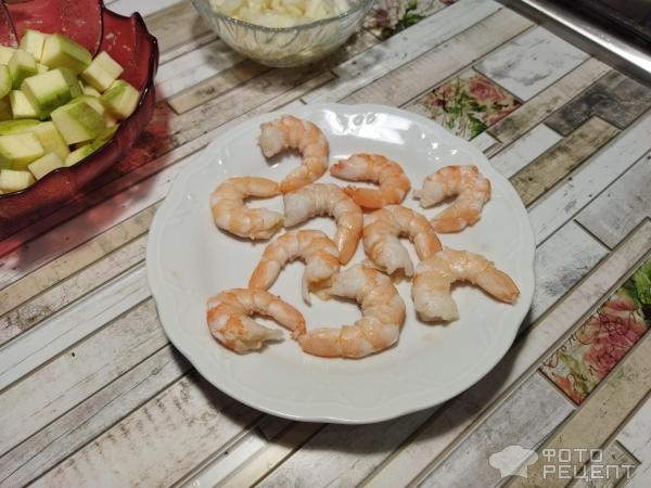 Рецепт: Тушеные кабачки - с креветками, на сковороде по-простому Рецепт: Тушеные кабачки - с креветками, на сковороде по-простому