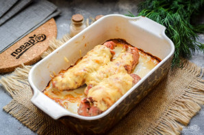 Рулетики из свинины с помидорами