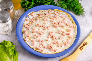 Блинный торт с ветчиной и сыром Блинный торт с ветчиной и сыром