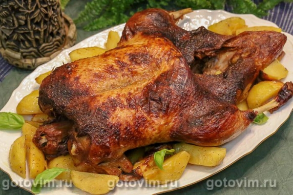 Утка в аджике, зажаренная в пакете для выпечки