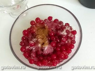 Десерт из красной смородины в желе из вина Десерт из красной смородины в желе из вина