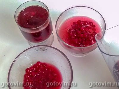 Десерт из красной смородины в желе из вина Десерт из красной смородины в желе из вина