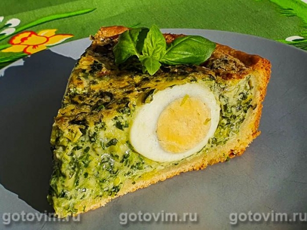 Пасхальный пирог с яйцами и зеленью Пасхальный пирог с яйцами и зеленью