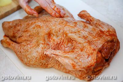 Утка в аджике, зажаренная в пакете для выпечки