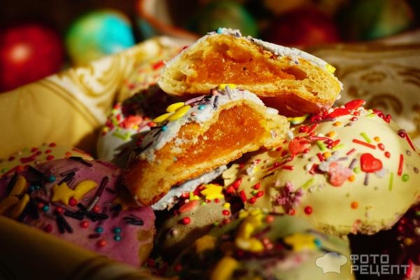 Рецепт: Армянское пасхальное печенье - на твороге и с курагой Рецепт: Армянское пасхальное печенье - на твороге и с курагой